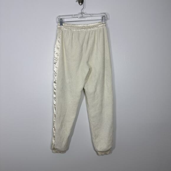 Atm Womens S Ivory Terry Cloth Fleece Sweatpant Pull On Joggers Cozy Neutral - Picture 4 of 7